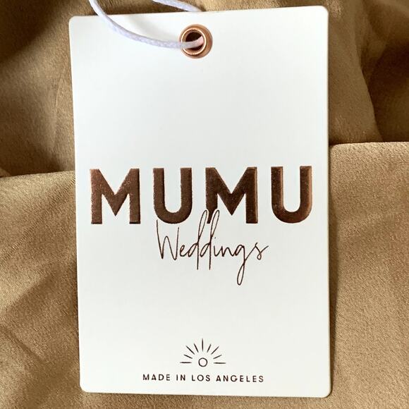 NWT Show Me Your Mumu Jasmine Halter Midi Dress in True Gold Luxe Satin - Picture 8 of 9